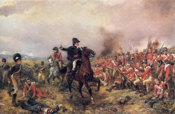 Clásico Painting - Wellington en Waterloo por Robert Alexander Hillingford Guerra militar